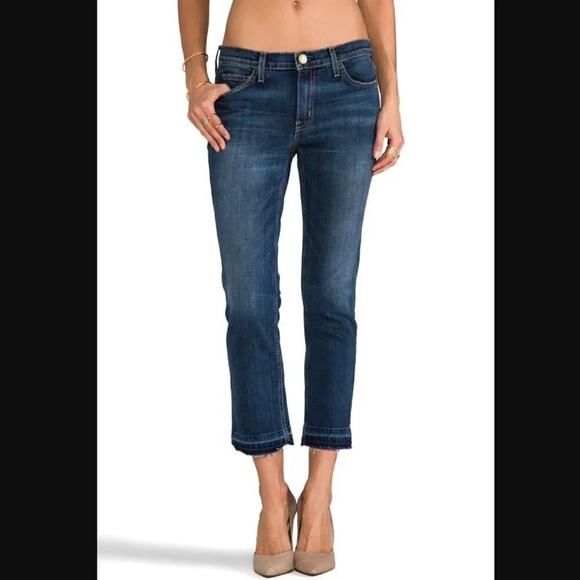 Current/Elliot The Cropped Straight Raw Hem Jeans - Picture 1 of 10